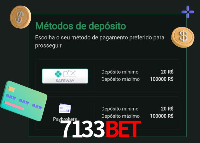 O cassino 7133Bet oferece uma grande variedade de métodos de pagamento